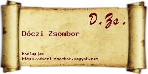 Dóczi Zsombor névjegykártya